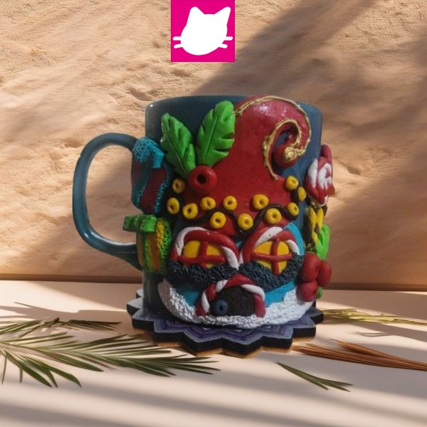 Alternative view of Gnome House Detaylı Etnik Polimer Kil Big Boy Kupa Bardak