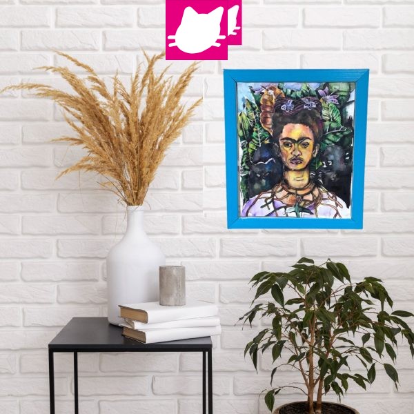 Frida Kahlo El yapımı Sulu Boya Tablo