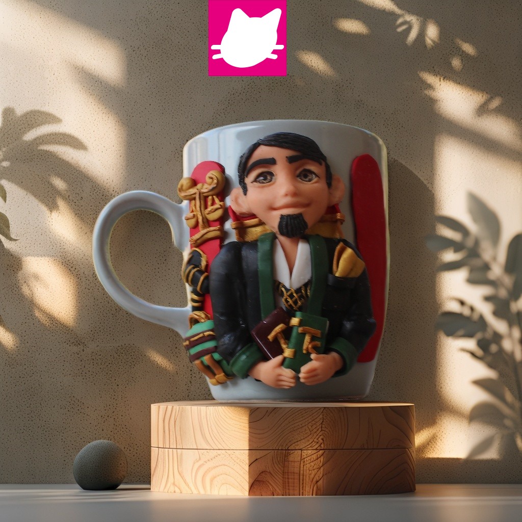KİŞİYE ÖZEL EL YAPIMI, AVUKAT HEDİYESİ, 3D KABARTMA ESMER ERKEK AVUKAT KUPA BARDAK - Görsel 3