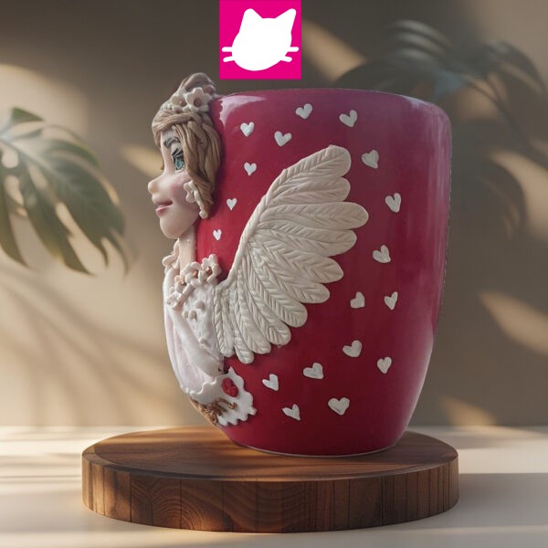 Alternative view of Peri Kiz Sevgililer Günü 3D Kabartma Kupa Bardak